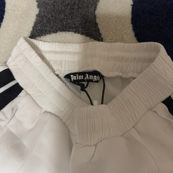 Palm Angels White Track Shorts Mens Large